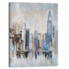 Hand-Painted Urban Landscape Canvas 90x120cm Shades of Chrysler On Sale