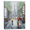 Urban landscape hand-painted on canvas 90x120cm Dans la rue On Sale