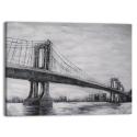 Urban landscape hand-painted on canvas 120x90cm Bridge On Sale