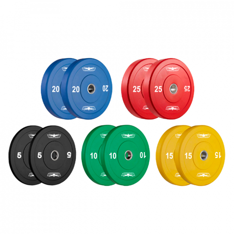 Olympic weight discus set 2 x 5 10 15 20 25 kg rubber steel 50 mm cross training Titan Promotion