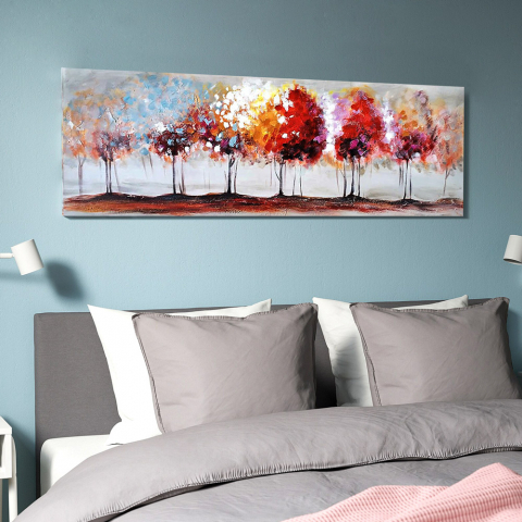 Landscape painting nature hand-painted on canvas 140x45cm Four Seasons Promotion