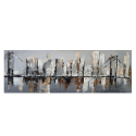 Urban landscape hand-painted on canvas 140x45cm Brooklyn Bridge On Sale