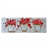 Vintage hand-painted flower painting on canvas 140x45cm Three Vases On Sale