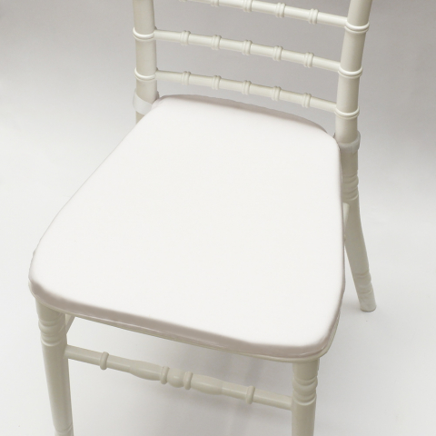Set of 4 white padded non-slip Chiavarina Napoleon chair cushions Promotion