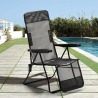 Relax Steel Reclining Sun Lounger with Armrests and Footrest for Beach and Garden On Sale