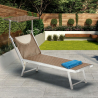 2 Santorini Limited Edition aluminium beach sun loungers Choice Of