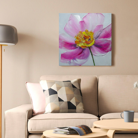 Hand-painted flower painting on canvas 40x40cm Peony 1 Promotion