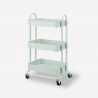 3-shelf metal kitchen trolley with wheels Sall Characteristics