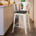 Lix steel wood back industrial design metal stool Choice Of