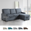 Modern design 3-seater corner sofa bed with storage peninsula Stratum Promotion