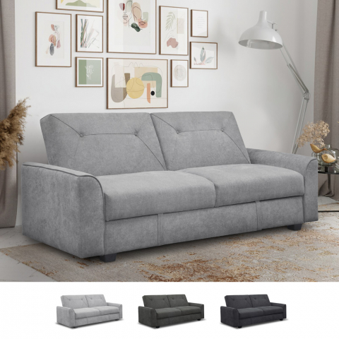 Modern design clic clac 3 seater sofa bed in Verto suede fabric Promotion