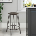 Industrial design wood and metal stool for bars restaurants kitchens Carbon Top Catalog