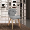 Nordic design chair in wood and fabric for kitchen bar restaurant Whale Catalog