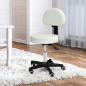 Professional Stool with Wheels Backrest and Adjustable Height Lux Sale