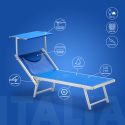Set Of 2 Italia Professional Sun Loungers With Built-in Headrest And Sunshade Offers