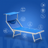 Set Of 2 Italia Professional Sun Loungers With Built-in Headrest And Sunshade Offers