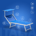 Set Of 4 Italia Professional Sun Loungers With Built-in Headrest And Sunshade Cheap