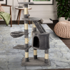 Tree scratching post for cats, with 4 platforms 120 cm, 1 cave, sisal-covered posts and ball Bengal Sale