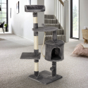 Tree scratching post for cats, 3 platforms, sisal-covered posts with balls 115 cm Birman On Sale