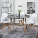 Design round wooden table 100cm for kitchen bar restaurant Moss Sale