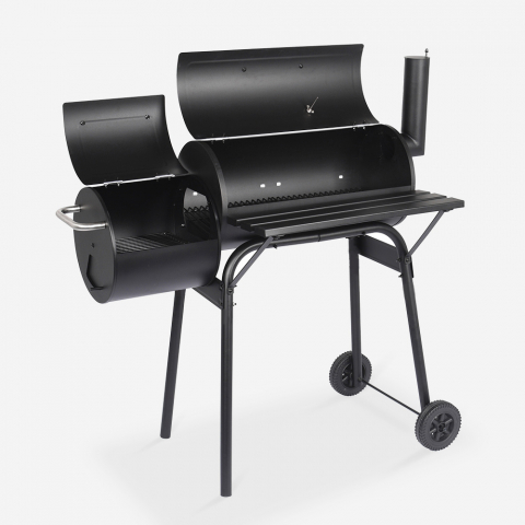 Charcoal barbecue with smoker BBQ chimney and Brisket wheels Promotion