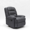 Design fabric relax armchair reclining footstool 4 castors Maura Cheap