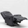 Design fabric relax armchair reclining footstool 4 castors Maura 