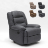 Design fabric relax armchair reclining footstool 4 castors Maura Cost