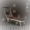 Set of 4 Santorini Folding Sun Loungers With Headrest And Adjustable Backrest 