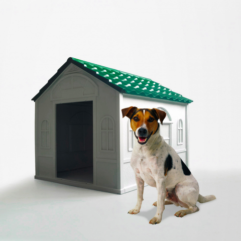 Kennel house for medium sized dogs in plastic garden Milo Promotion