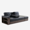 Subadra Lux 2 seater leatherette double sofa bed with pouf cup holder Offers