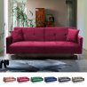 Modern 3-seater sofa bed clic clac design in Villolus velvet fabric Discounts
