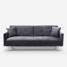 Modern 3-seater sofa bed clic clac design in Villolus velvet fabric Bulk Discounts