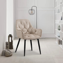 Upholstered velvet upholstered living room armchair Nirvana Chesterfield 