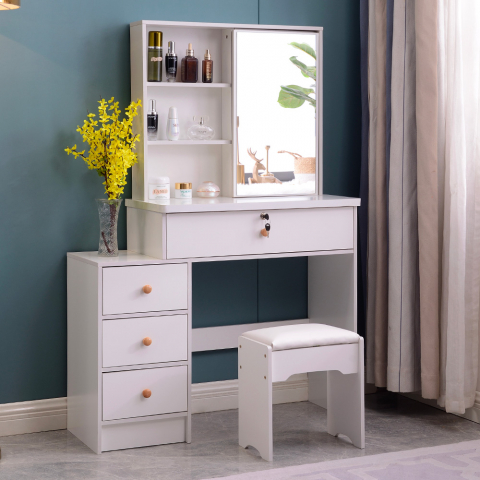 Make-up cabinet sliding mirror bedroom stool Abby Promotion