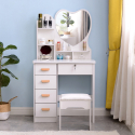 Make-up station dressing table mirror heart stool bedroom Clara Offers