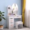 Make-up station round mirror stool bedroom cabinet Babette Offers