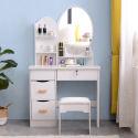 Make-up station round mirror stool bedroom cabinet Babette Sale