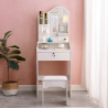 Flora bedroom make-up station dressing table mirror stool On Sale