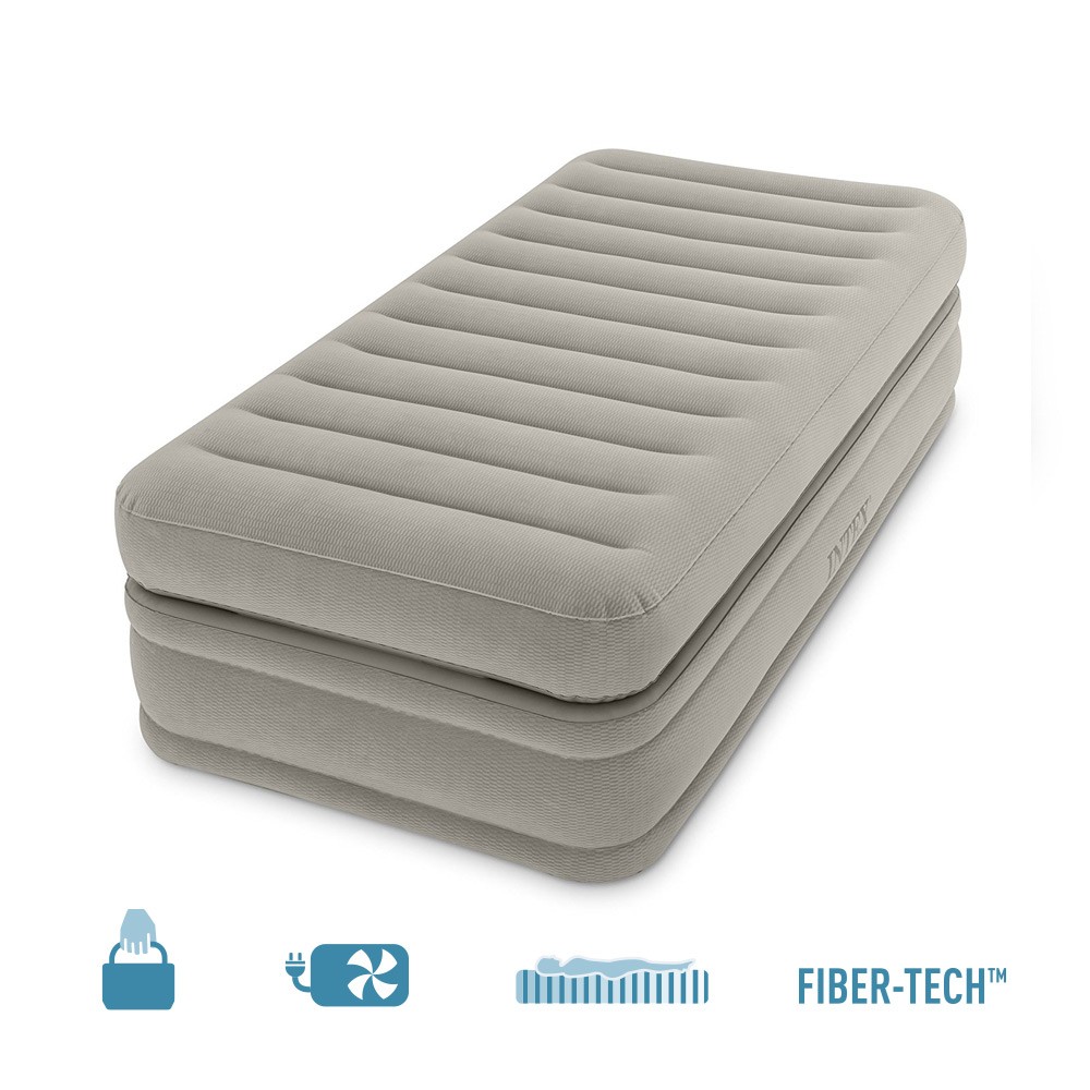 Intex 64444 Inflatable Single Bed With Pump Double Layers Extra Comfort