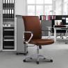 Cursus Coffee elegant ergonomic steel leatherette swivel office chair On Sale