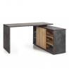 Office Desk Grey And Oak With Sliding Door And Shelves 150x120cm Core Offers