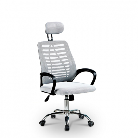 Ergonomic office chair headrest breathable fabric Equilibrium Moon Promotion