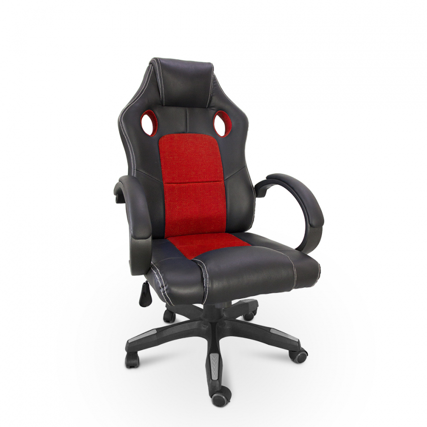 Le Mans Fire sporty height-adjustable leatherette ergonomic gaming office chair Promotion