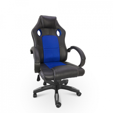 Le Mans Sky leatherette height-adjustable ergonomic sports gaming office chair Promotion