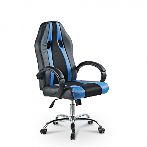 Ergonomic sporty eco-leather height-adjustable gaming office chair Qatar Sky Promotion