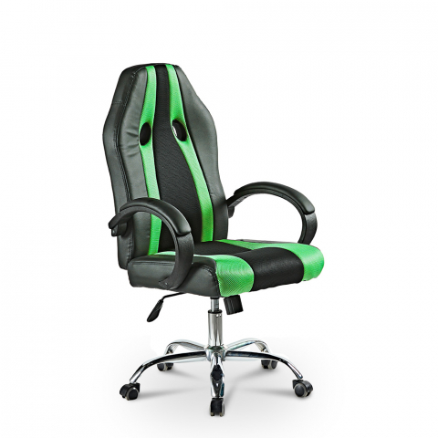 Ergonomic sporty faux leather height-adjustable gaming office chair Qatar Emerald Promotion
