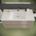 Bathroom cabinet suspended base 2 drawers mirror LED lamp ceramic sink Storsjon Oak Catalog