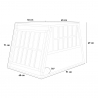 Dog box rigid aluminium cage carrier 65x91x69cm Skaut L Measures