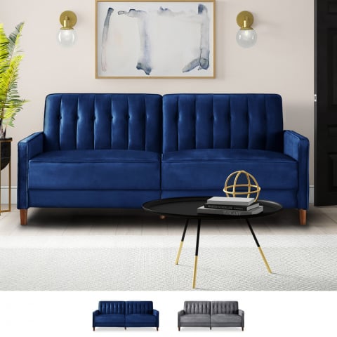 2 seater sofa bed clic clac velvet fabric classic design Fluffy Promotion